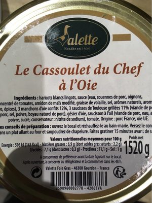 Cassoulet du chef à l'oie