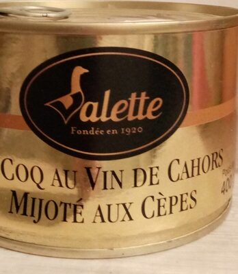 Le coq au vin de Cahors Mijoté aux cèpes