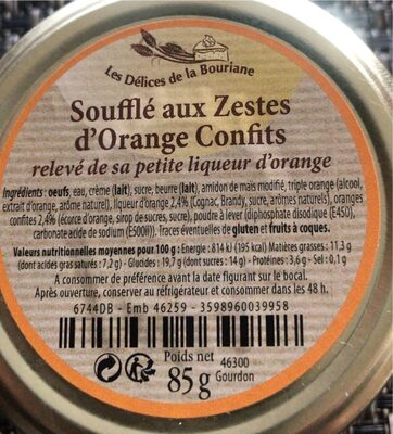 Soufflé aux zestes d’oranges Confits front packaging