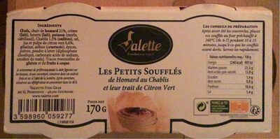 LES PETITS SOUFFLÉS de Homard au Chablis