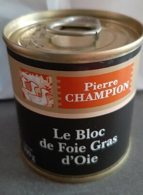 Le bloc de foie gras d'oie front packaging