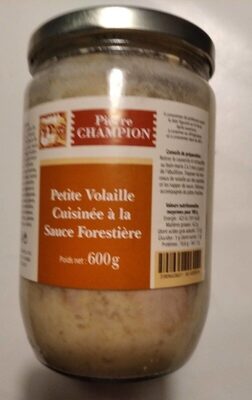 Petite volaille cuisinée à la sauce forestière front packaging