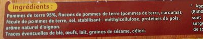 Pommes Croustine ingredients label