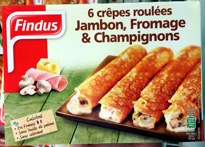 6 Crêpes Roulées Jambon, Fromage & Champignons