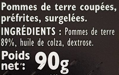CROUSTI' EXPRESS Les Quartiers ingredients label