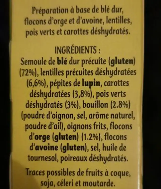 Meli mélo gourmand ingredients label