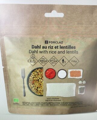 Dahl au riz et lentilles front packaging