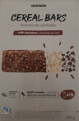 Barres de céréales chocolat au lait
