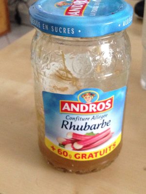 Confiture allegée rhubarbe front packaging