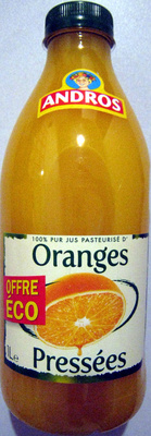100% pur jus pasteurisé d'Oranges pressées Andros