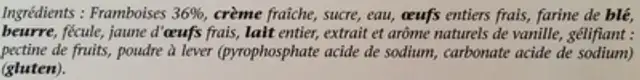 Framboisier ingredients label
