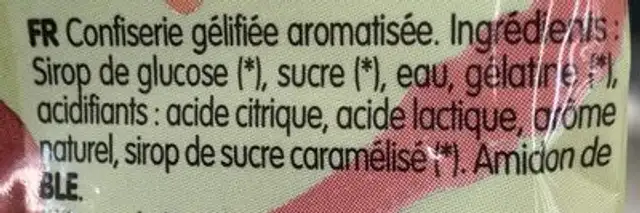 Mon Cola ingredients label