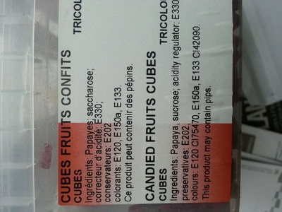 Cubes fruits confits