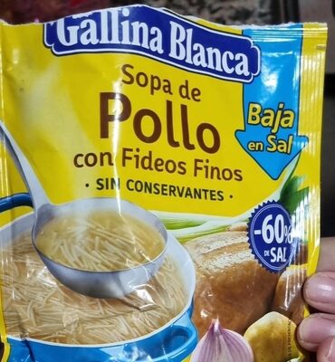 Sopa de pollo front packaging