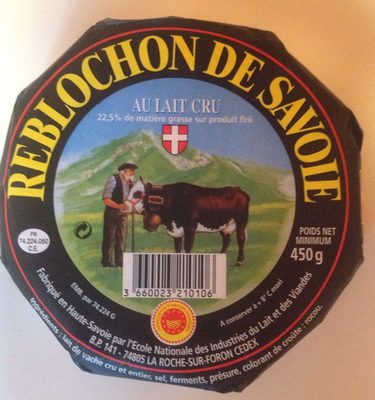 Reblochon de Savoie AOP front packaging