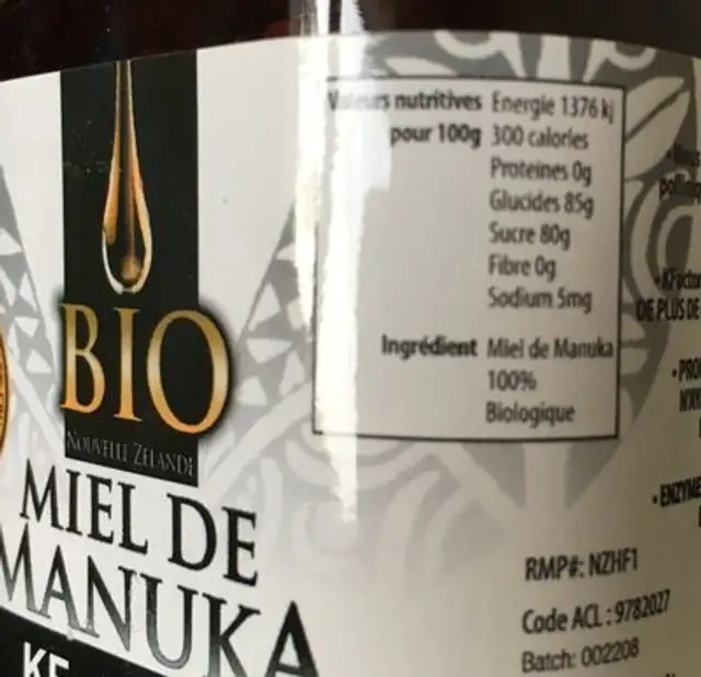 Miel De Manuka Bio Actif 12+ - 250 G - Dr Theiss ingredients label