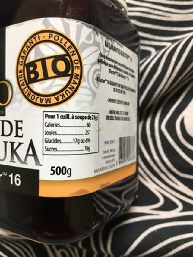 Miel De Manuka Bio Actif 16+ - 500 G - Dr Theiss ingredients label