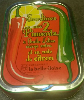 Sardines aux deux piments et sa note de citron front packaging