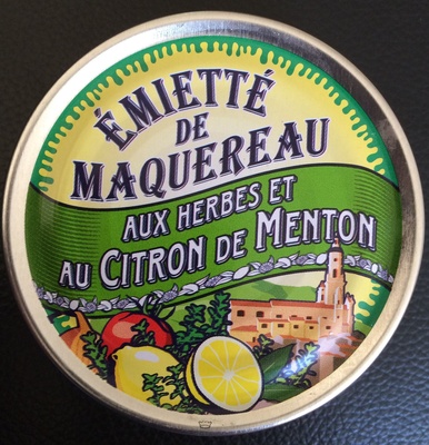Emietté de maquereau aux herbes et au citron de Menton front packaging