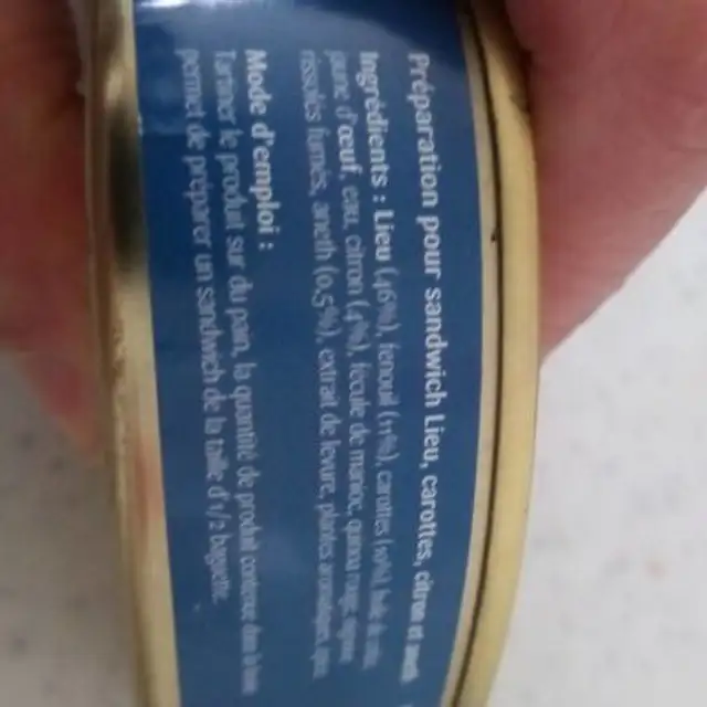 Préparation pour sandwich nutrition facts table