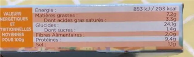 Pizza de manosque mozza nutrition facts table
