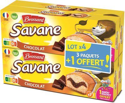 Brossard - lot de 3 savane pocket x 7 chocolat + 1 paquet offert - 756gr
