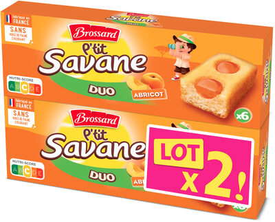 Lt2 p'tit savane duo abricot x6 150g