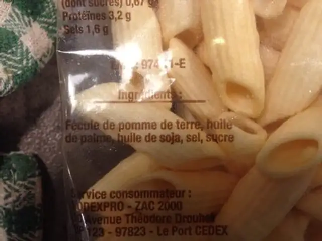 Chips pico ingredients label