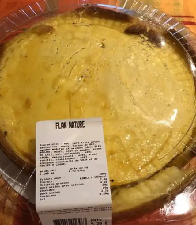 Flan Pâtissier 6 / 8 Parts nutrition facts table