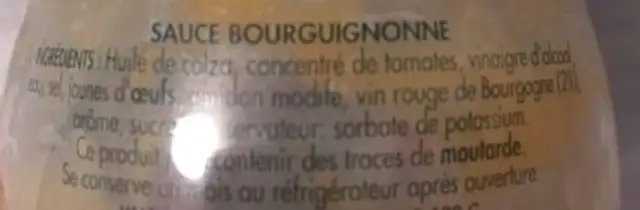 Benedicta sauce de variete bourguignonne flacon souple ingredients label