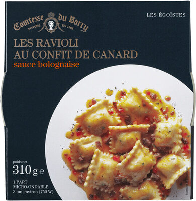 Les ravioli au confit de canard sauce bolognaise