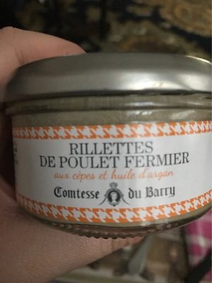 Rillettes de poulet fermer aux cepes et huile d'argan