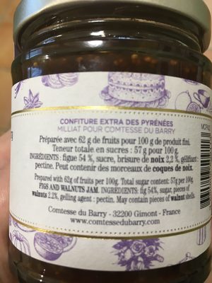 Confiture de figue aux noix ingredients label
