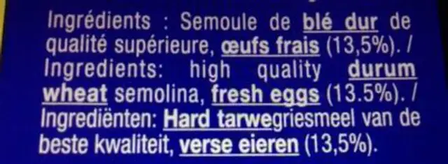Spaghetti courts ingredients label