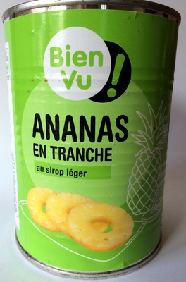 Ananas en tranche au sirop léger front packaging