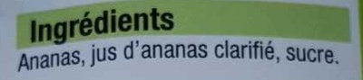 Ananas tranches brisées ingredients label