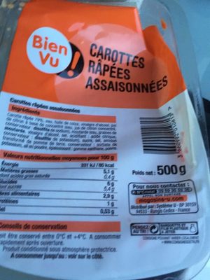 Carottes rapees assaisonnees