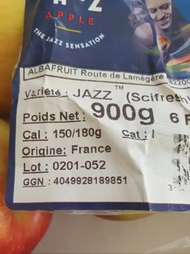 Pomme nutrition facts table
