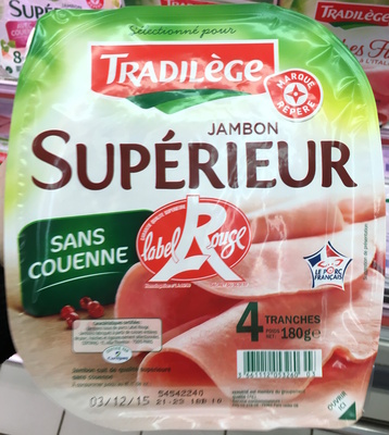 Jambon Supérieur, Sans Couenne (4 Tranches)