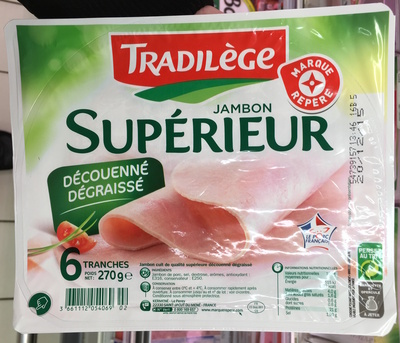 Jambon supérieur découenné dégraissé 6 tranches