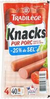 Saucisses de Strasbourg 25 % de sel en moins x 4