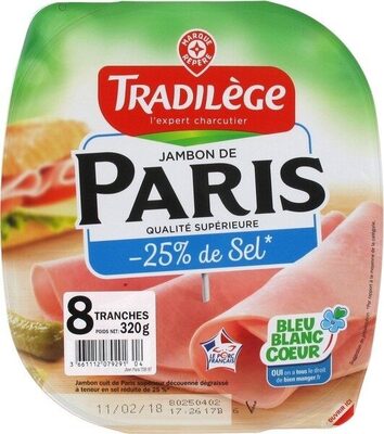 Jambon de Paris supérieur 25% de sel en moins x 8 tranches