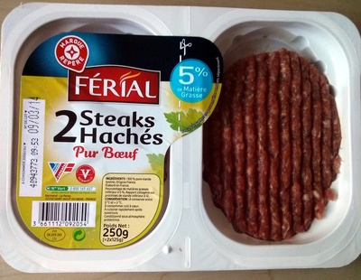 Steaks hachés Pur Boeuf 5% MG 2x125g