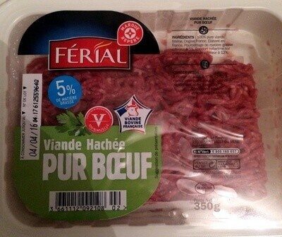 Viande hachée pur boeuf front packaging
