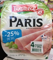 Jambon de Paris supérieur 25% de sel en moins x 4 tranches