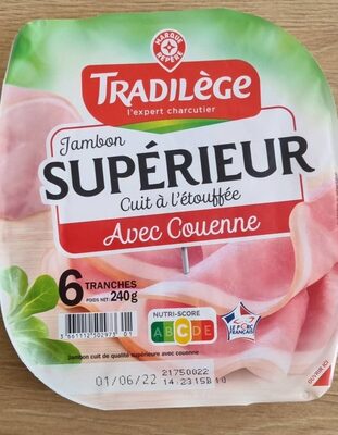 Jambon Supérieur - Cuit à l'Étouffée avec Couenne