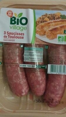 3 saucisses Toulouse front packaging