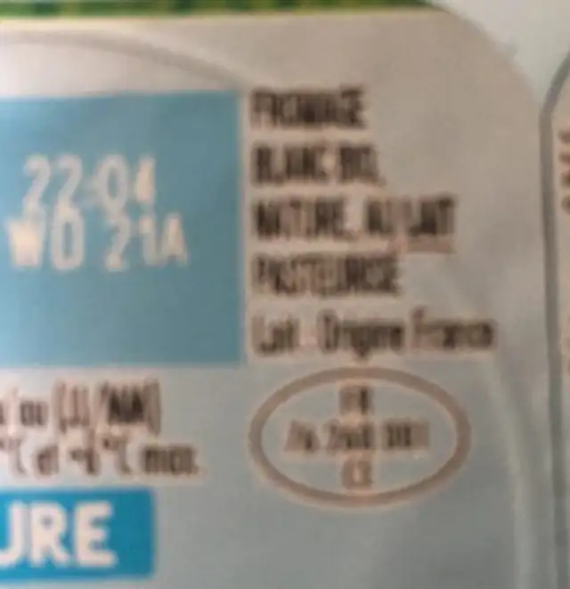 Les p'tits Miam Nature ingredients label
