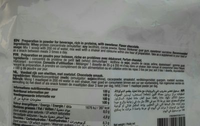 Whey Protein ingredients label