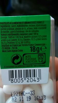 Pygargue à tête blanche ingredients label